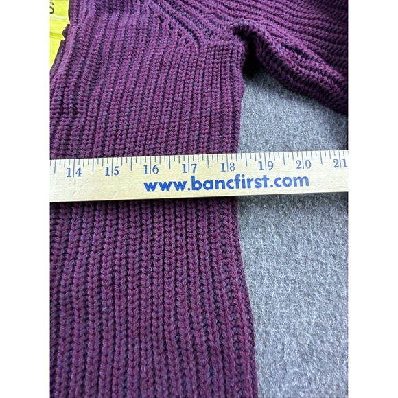 Ellen Tracy Sweater Womens Small Port Marl Burgundy Cable Knit Crew Neck New - Picture 7 of 15